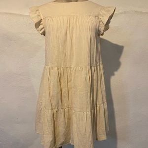 Cream linen tired dress
